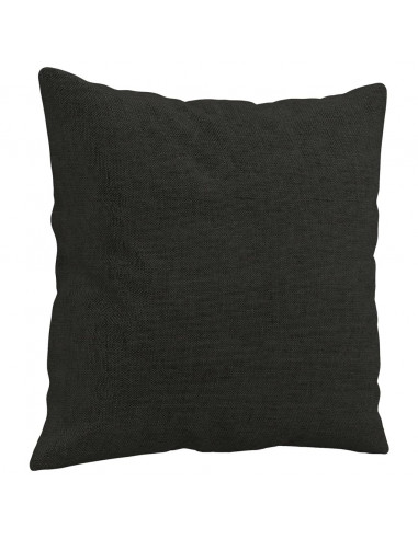 Divano a 2 Posti con Cuscini Nero 140 cm in Tessuto