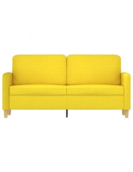 Divano a 2 Posti Giallo Chiaro 140 cm in Tessuto
