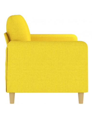 Divano a 2 Posti Giallo Chiaro 140 cm in Tessuto