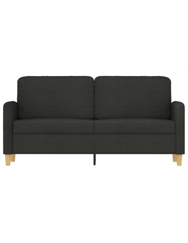 Divano a 2 Posti Nero 120 cm in Tessuto