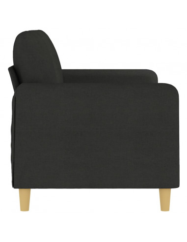 Divano a 2 Posti Nero 120 cm in Tessuto