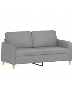 Divano a 2 Posti Grigio Chiaro 140 cm in Tessuto