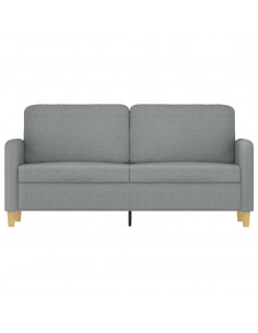 Divano a 2 Posti Grigio Chiaro 140 cm in Tessuto 2