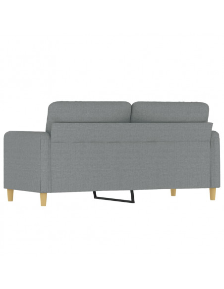 Divano a 2 Posti Grigio Chiaro 140 cm in Tessuto