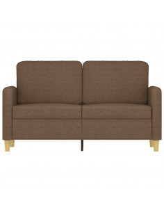 Divano a 2 Posti Marrone 120 cm in Tessuto 2