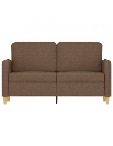 Divano a 2 Posti Marrone 120 cm in Tessuto