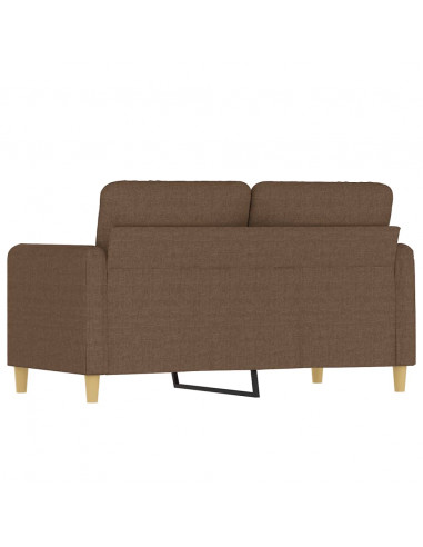 Divano a 2 Posti Marrone 120 cm in Tessuto