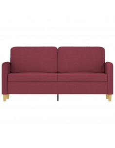 Divano a 2 Posti Rosso Vino 140 cm in Tessuto 2