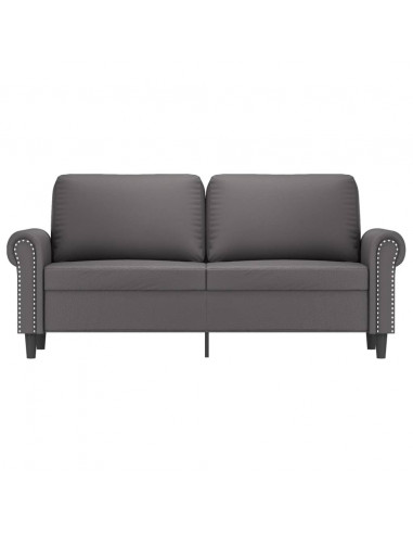 Divano a 2 Posti Grigio 140 cm in Similpelle