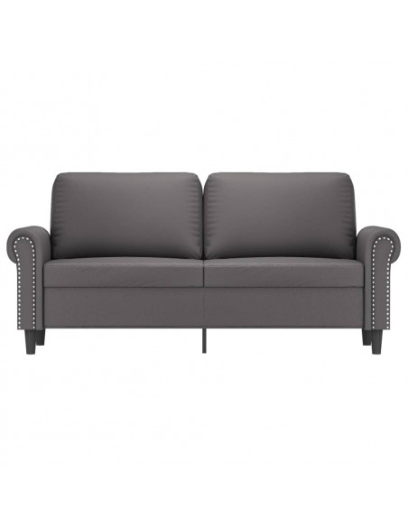 Divano a 2 Posti Grigio 140 cm in Similpelle