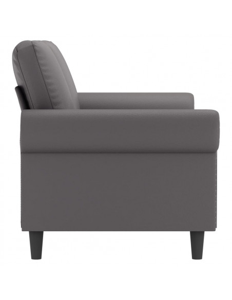 Divano a 2 Posti Grigio 140 cm in Similpelle