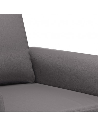 Divano a 2 Posti Grigio 140 cm in Similpelle