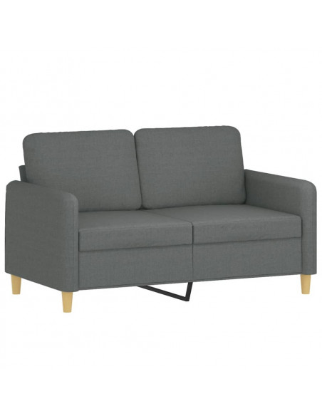 Set di Divani 2 pz con Cuscini Grigio Scuro in Tessuto