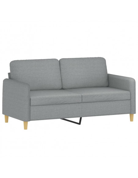 Set Divani 2 pz con Cuscini Grigio Chiaro in Tessuto