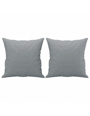 Set Divani 2 pz con Cuscini Grigio Chiaro in Tessuto