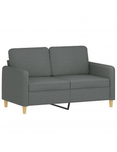 Set di Divani 2 pz con Cuscini Grigio Scuro in Tessuto 2