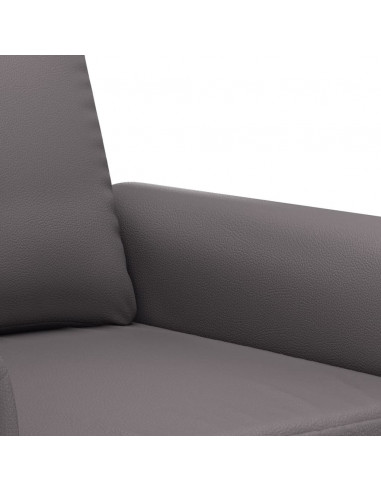 Set di Divani 2 pz con Cuscini Grigio in Similpelle