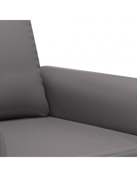 Set di Divani 2 pz con Cuscini Grigio in Similpelle