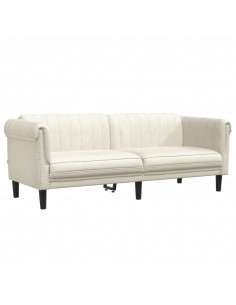 Divano a 3 Posti Crema in Velluto