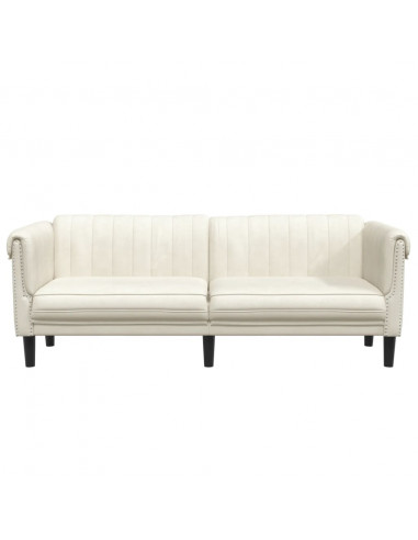 Divano a 3 Posti Crema in Velluto