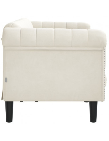 Divano a 3 Posti Crema in Velluto