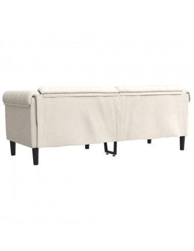 Divano a 3 Posti Crema in Velluto