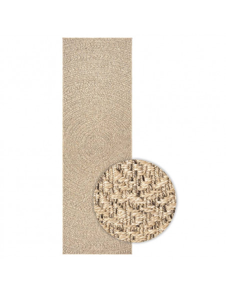 Tappeto ZIZUR 80x200 cm Aspetto Iuta per Interni ed Esterni