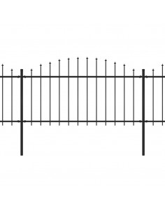 Recinzione Giardino Punta a Lancia (1,25-1,5)x3,4m Acciaio Nero 2