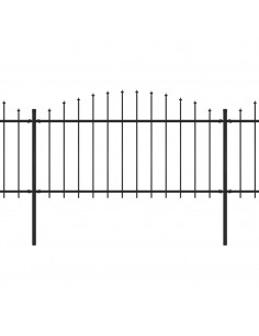 Recinzione Giardino Punta a Lancia (1,25-1,5)x5,1m Acciaio Nera 2