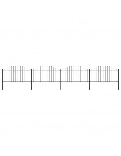 Recinzione Giardino Punta a Lancia (1,25-1,5)x3,4m Acciaio Nero
