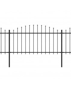 Recinzione Giardino Punta a Lancia (1,25-1,5)x8,5m Acciaio Nera 2