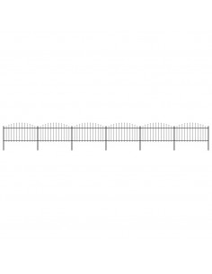 Recinzione Giardino Punta Lancia (1,25-1,5)x10,2m Acciaio Nera