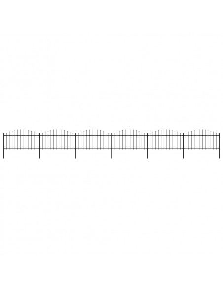 Recinzione Giardino Punta Lancia (1,25-1,5)x10,2m Acciaio Nera