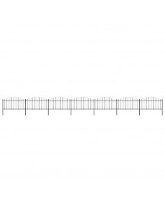 Recinzione Giardino Punta Lancia (1,25-1,5)x11,9m Acciaio Nera