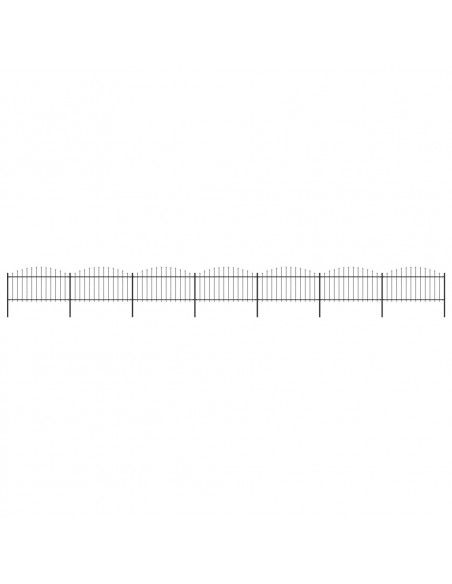 Recinzione Giardino Punta Lancia (1,25-1,5)x11,9m Acciaio Nera