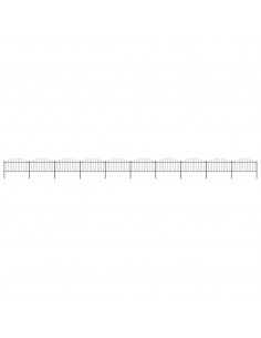 Recinzione Giardino Punta a Lancia (1,25-1,5)x17m Acciaio Nera