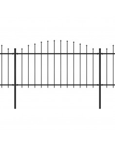 Recinzione Giardino Punta a Lancia (1,25-1,5)x17m Acciaio Nera 2