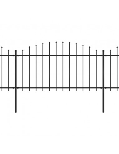 Recinzione Giardino Punta a Lancia (1,25-1,5)x17m Acciaio Nera