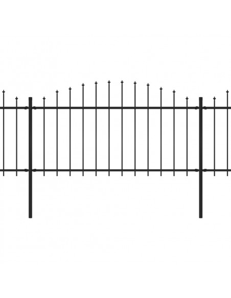 Recinzione Giardino Punta a Lancia (1,25-1,5)x17m Acciaio Nera