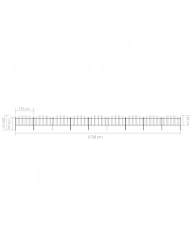 Recinto Giardino Punta a Lancia (1,25-1,5)x15,3 m Acciaio Nero