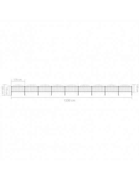 Recinto Giardino Punta a Lancia (1,25-1,5)x15,3 m Acciaio Nero