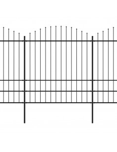 Recinzione Giardino Punta a Lancia (1,75-2)x13,6m Acciaio Nera 2