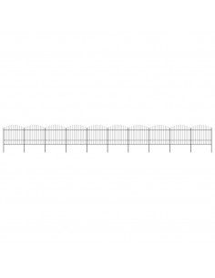 Recinzione Giardino Punta a Lancia (1,5-1,75)x17m Acciaio Nera