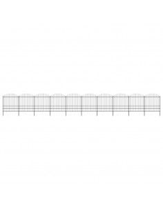 Recinzione Giardino Punta a Lancia (1,75-2)x17m Acciaio Nera