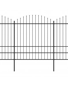 Recinzione Giardino Punta a Lancia (1,75-2)x17m Acciaio Nera 2