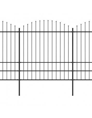 Recinzione Giardino Punta a Lancia (1,75-2)x17m Acciaio Nera