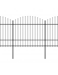 Recinzione Giardino Punta a Lancia (1,5-1,75)x8,5m Acciaio Nera 2