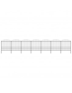 Recinzione Giardino Punta a Lancia (1,75-2)x11,9m Acciaio Nera