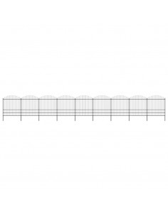 Recinzione Giardino Punta a Lancia (1,75-2)x15,3m Acciaio Nera