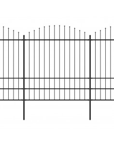 Recinzione Giardino Punta a Lancia (1,75-2)x15,3m Acciaio Nera 2